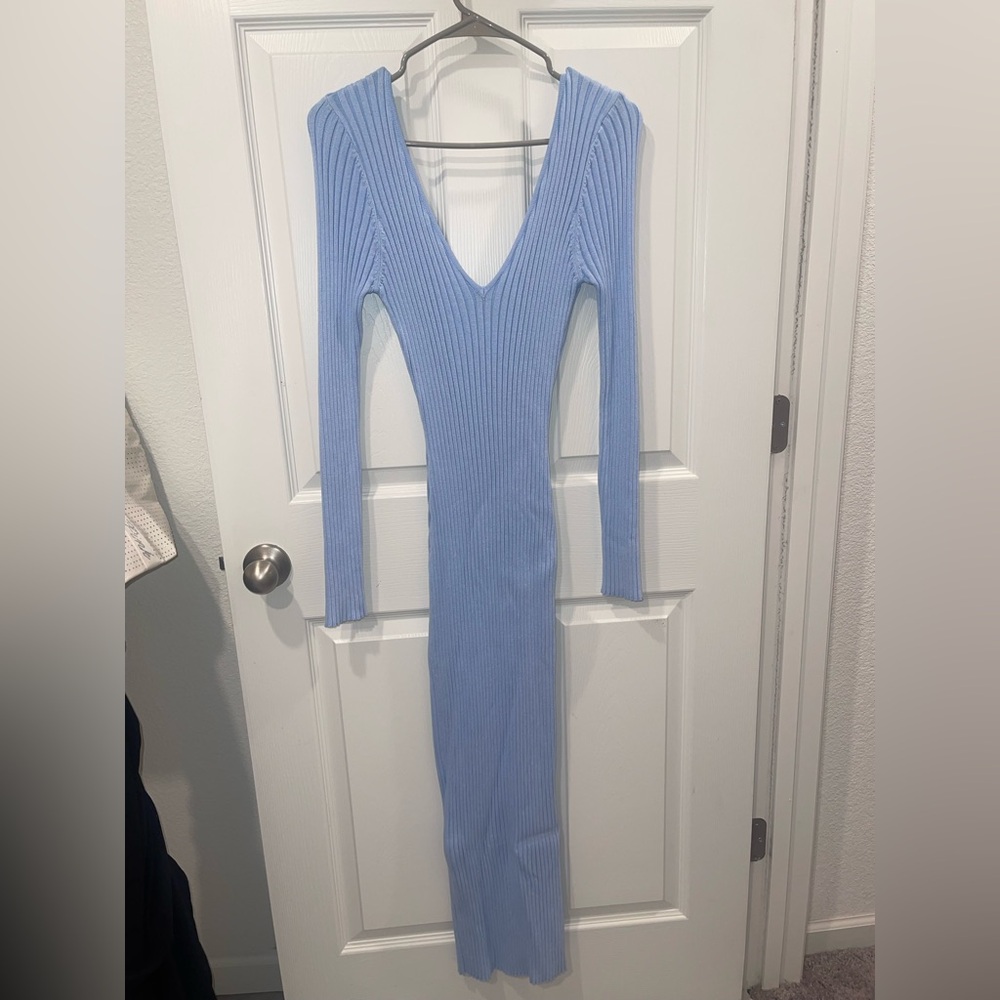 Hera Collection Sky Blue Long Sleeve Dress